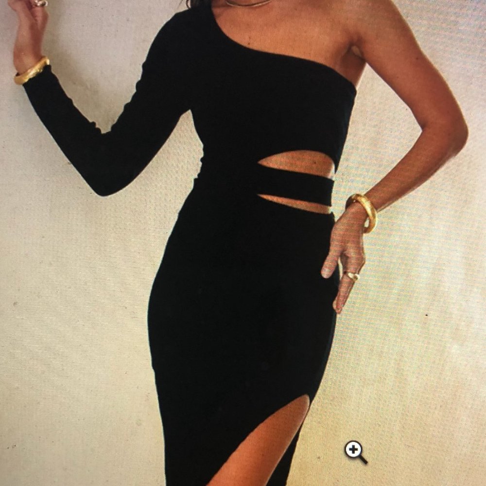Jaus Knit Midi Black Dress